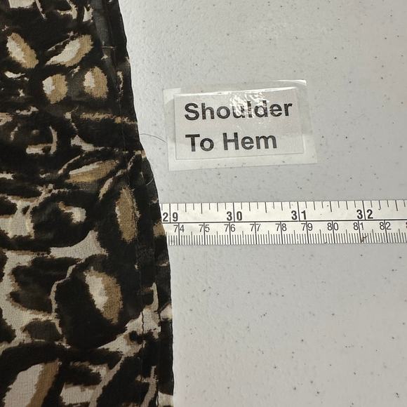 Chicos Additions Womens Pullover Top Size 3 US XL Animal Print Sheer Cheetah - Picture 6 of 7